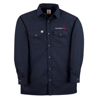 Chemise marine à manches longues et boutons pression - BigBill
